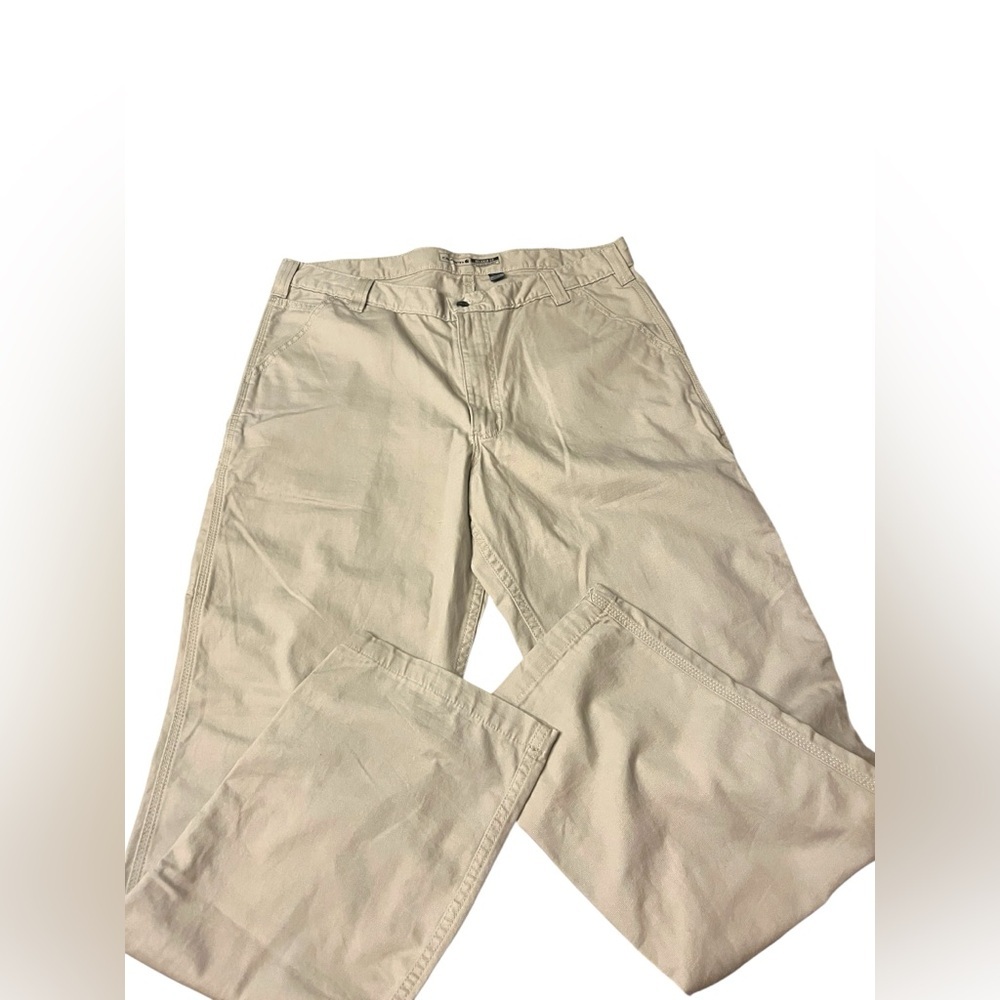 Carhartt Relaxed Fit Men's Khaki Pants Sz 38x34 - Picture 3 of 10